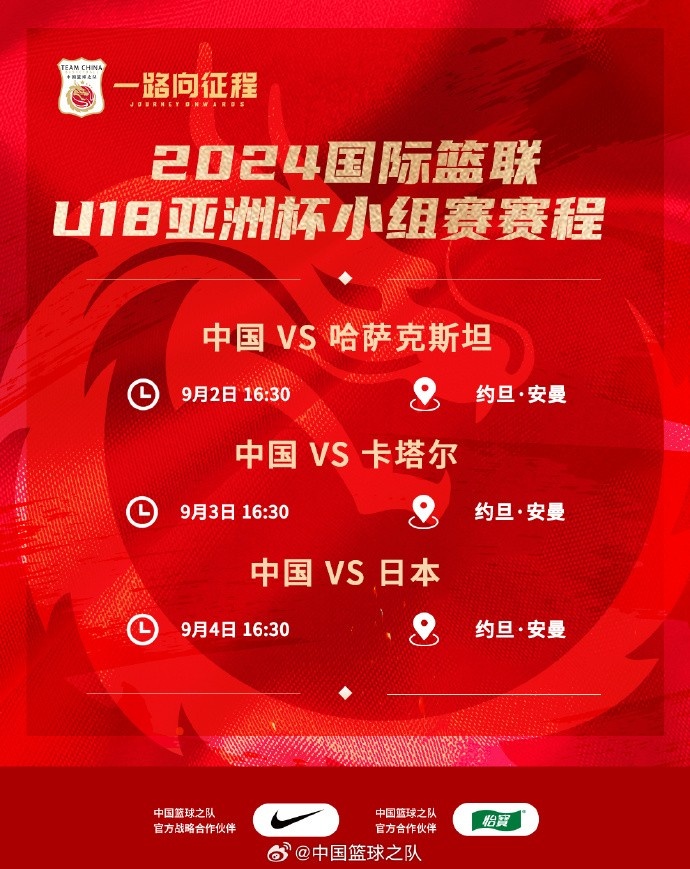 U18亚洲杯中国男篮名单公布：郇斯楠&张博源&杨溢在列